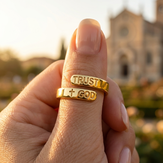 Trust God Gold Ring