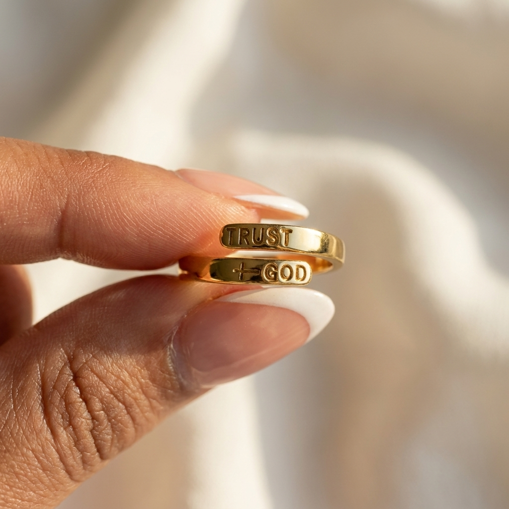 Trust God Gold Ring