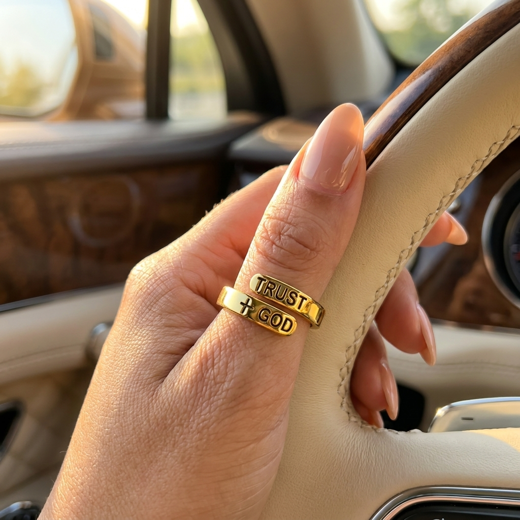 Trust God Gold Ring