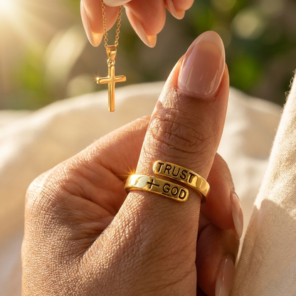 Trust God Gold Ring